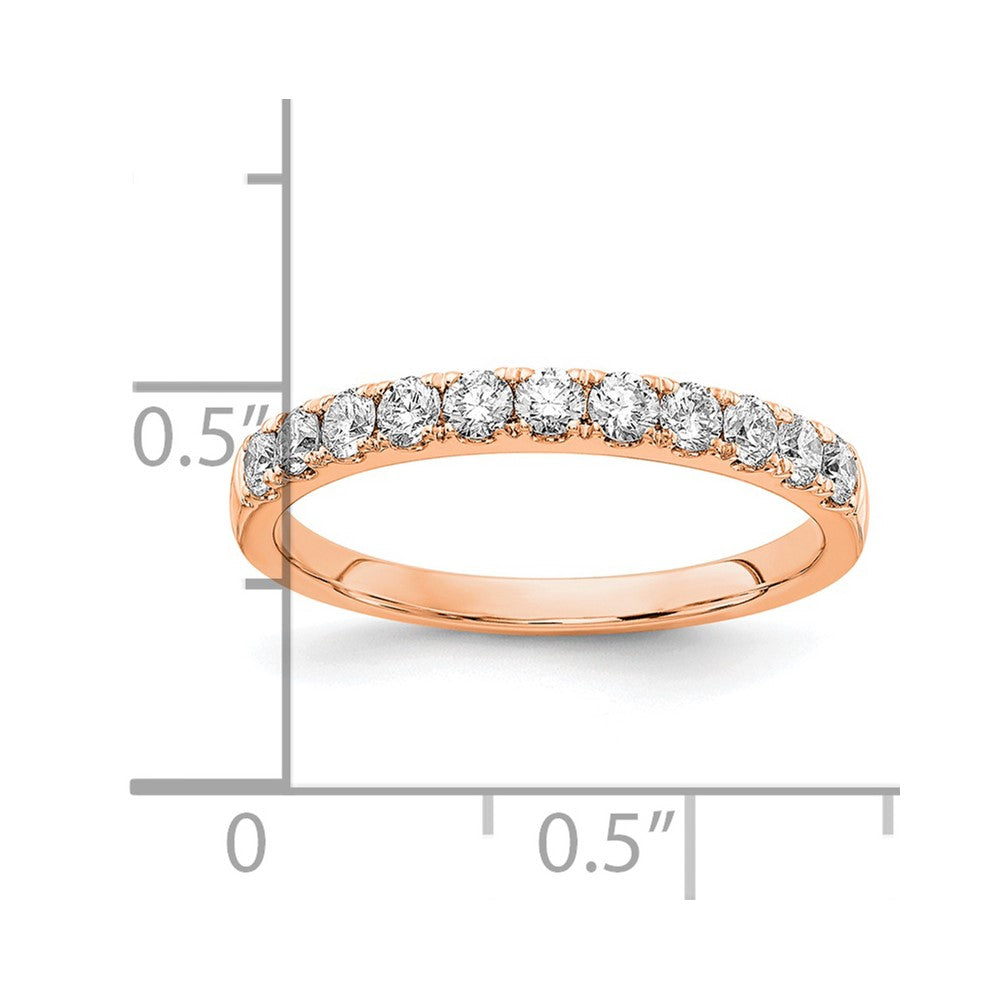 14k Rose Gold 1/2 Ct. Lab Grown Diamond VS/SI+ G+ Wedding Band Ring