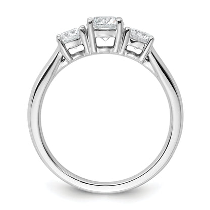 14k White Gold 14k White Gold 1 carat Lab Grown Diamond VS+ F+ Three Stone Complete Engagement Ring