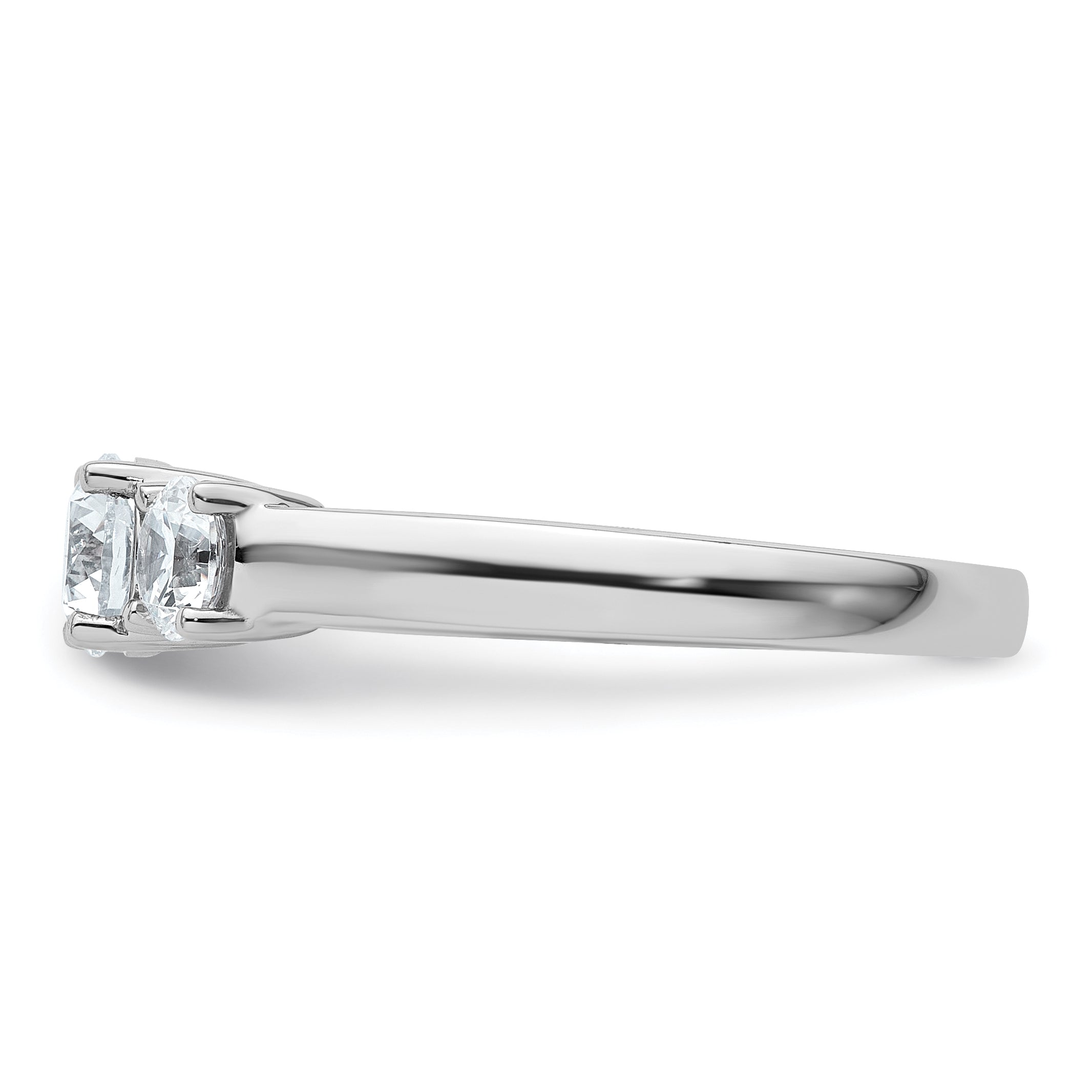 14k White Gold 14k White Gold 1 carat Lab Grown Diamond VS+ F+ Three Stone Complete Engagement Ring