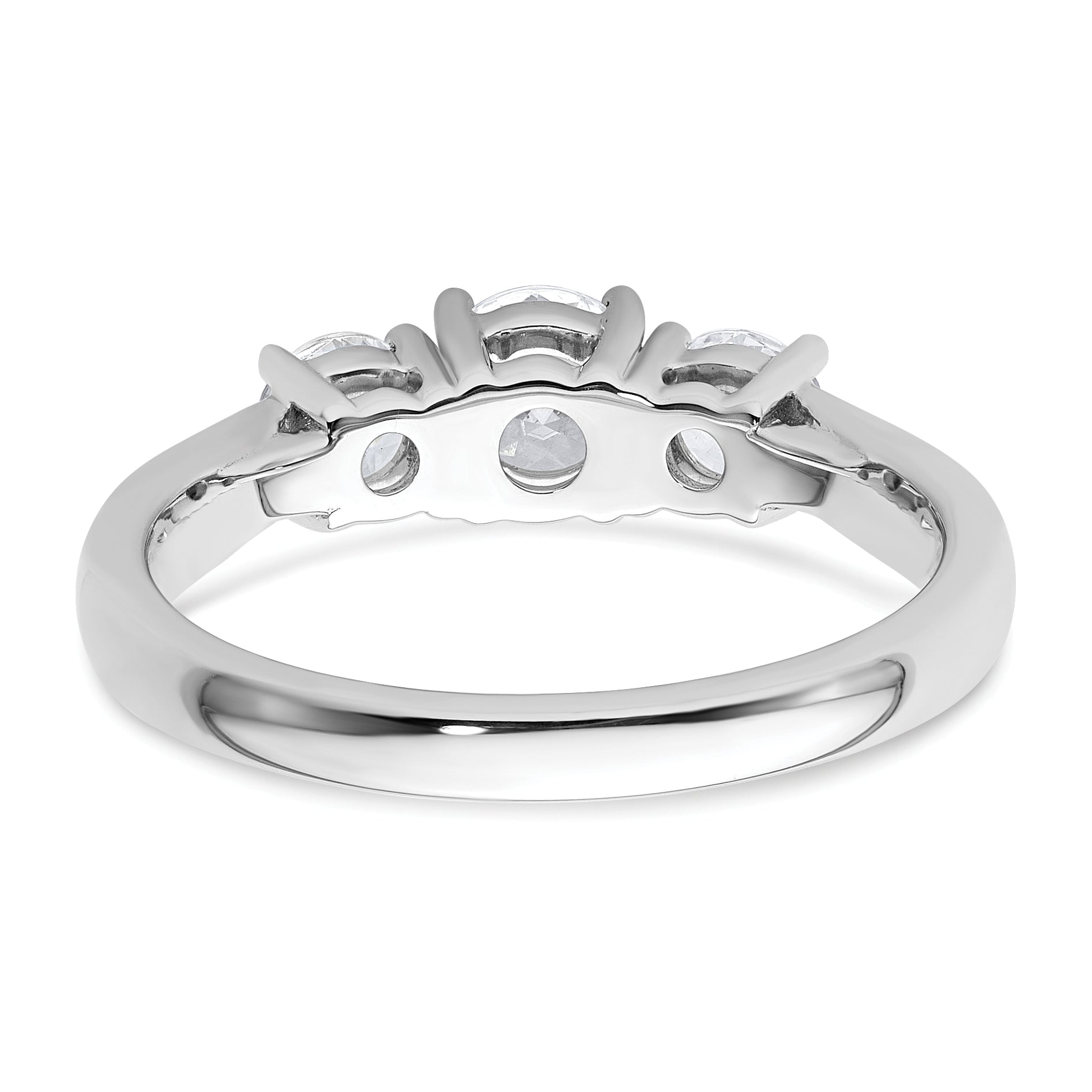 14k White Gold 14k White Gold 1 carat Lab Grown Diamond VS+ F+ Three Stone Complete Engagement Ring