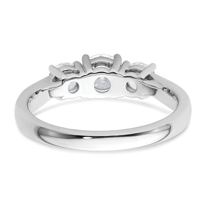 14k White Gold 14k White Gold 1 carat Lab Grown Diamond VS+ F+ Three Stone Complete Engagement Ring