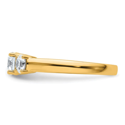 14k Yellow Gold 14k 1 carat Lab Grown Diamond VS+ F+ Three Stone Complete Engagement Ring