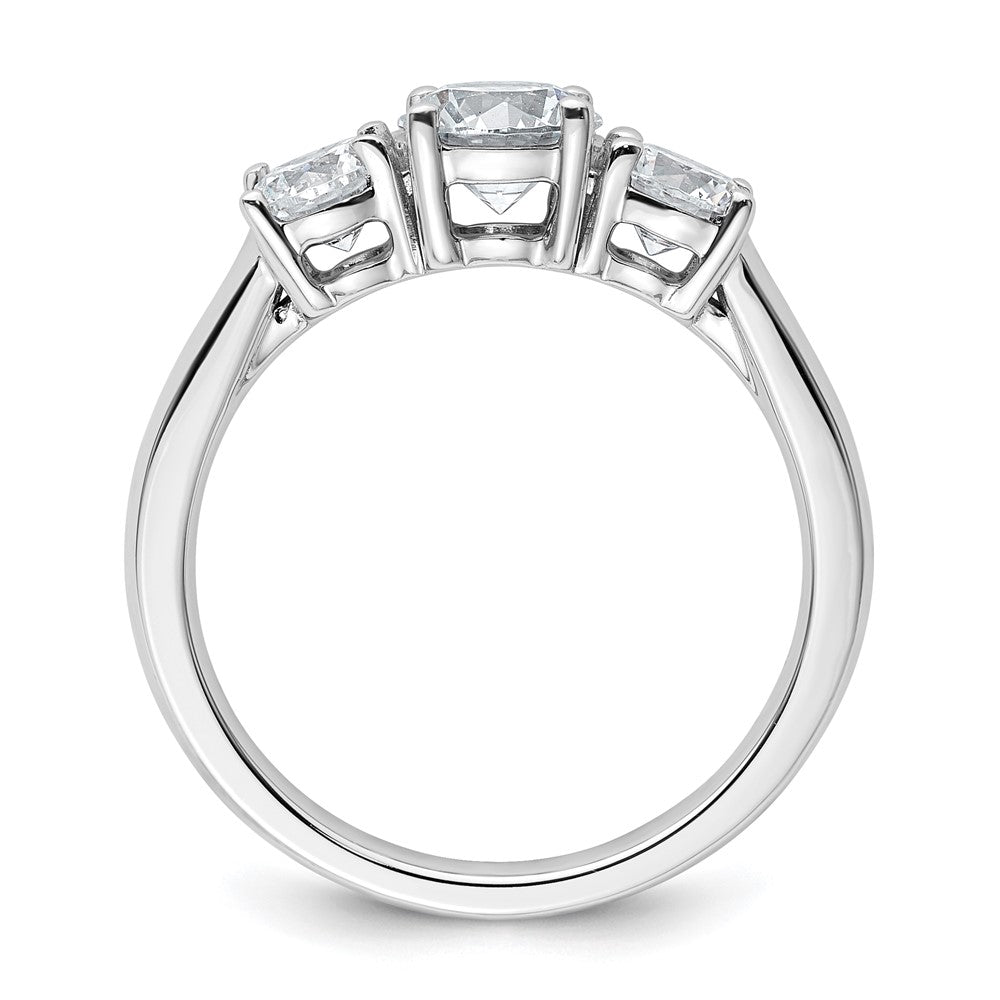 14k White Gold 14k White Gold 1 1/2 carat Lab Grown Diamond VS+ F+ Three Stone Complete Engagement Ring