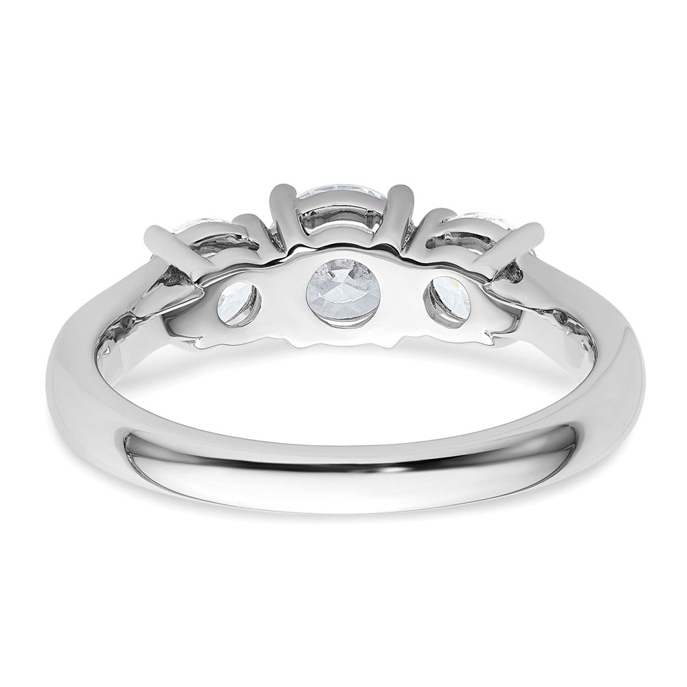 14k White Gold 14k White Gold 1 1/2 carat Lab Grown Diamond VS+ F+ Three Stone Complete Engagement Ring