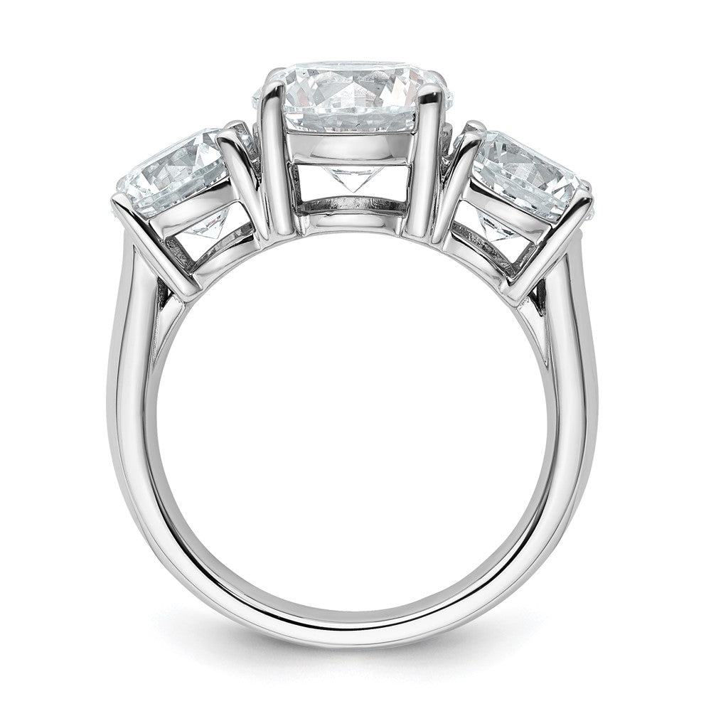 14k White Gold 5 Ct. Lab Grown Diamond VS/SI+ G+ Three Stone Complete Engagement Ring