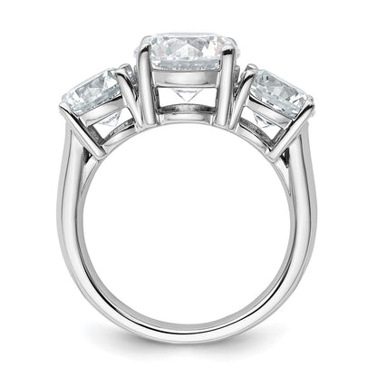 14k White Gold 5 Ct. Lab Grown Diamond VS/SI+ G+ Three Stone Complete Engagement Ring