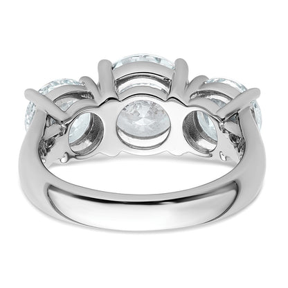 14k White Gold 5 Ct. Lab Grown Diamond VS/SI+ G+ Three Stone Complete Engagement Ring