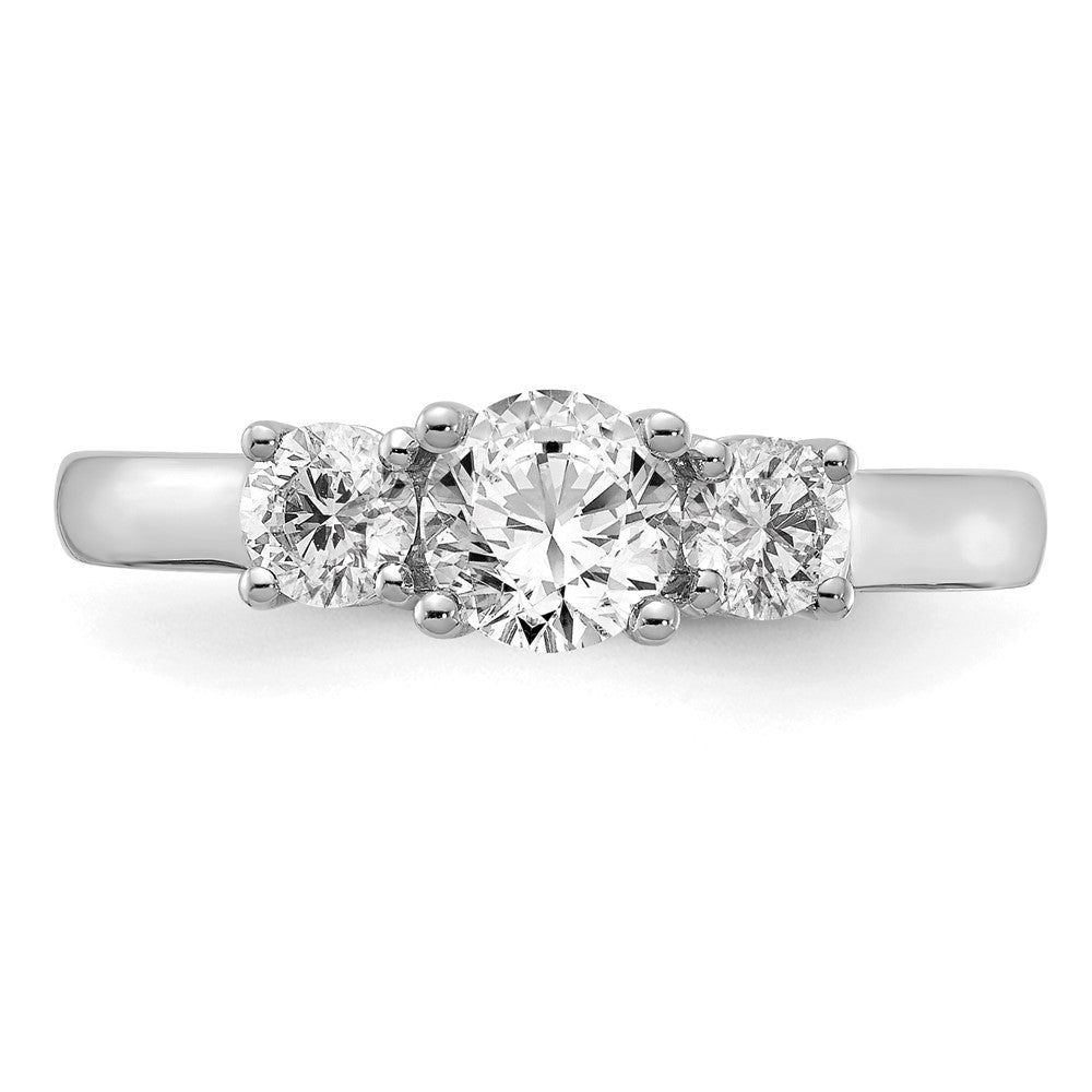 14k White Gold 14k White Gold 1 1/2 carat Lab Grown Diamond VS/SI+ G+ Round Complete Three Stone Engagement Ring