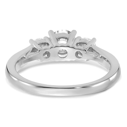 14k White Gold 14k White Gold 1 1/2 carat Lab Grown Diamond VS/SI+ G+ Round Complete Three Stone Engagement Ring