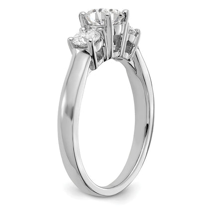 14k White Gold 14k White Gold 1 1/2 carat Lab Grown Diamond VS/SI+ G+ Round Complete Three Stone Engagement Ring
