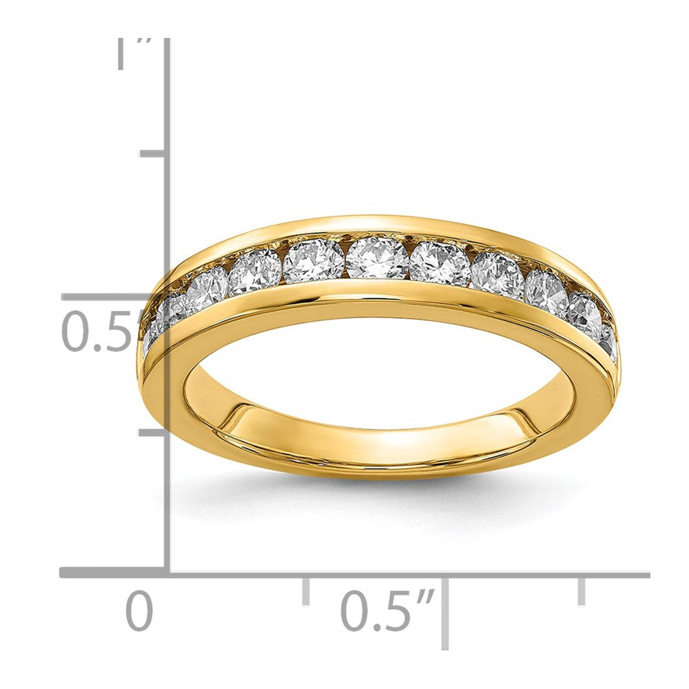 14k Yellow Gold 1 Ct. Lab Grown Diamond VS/SI+ G+ Channel Set Band Ring