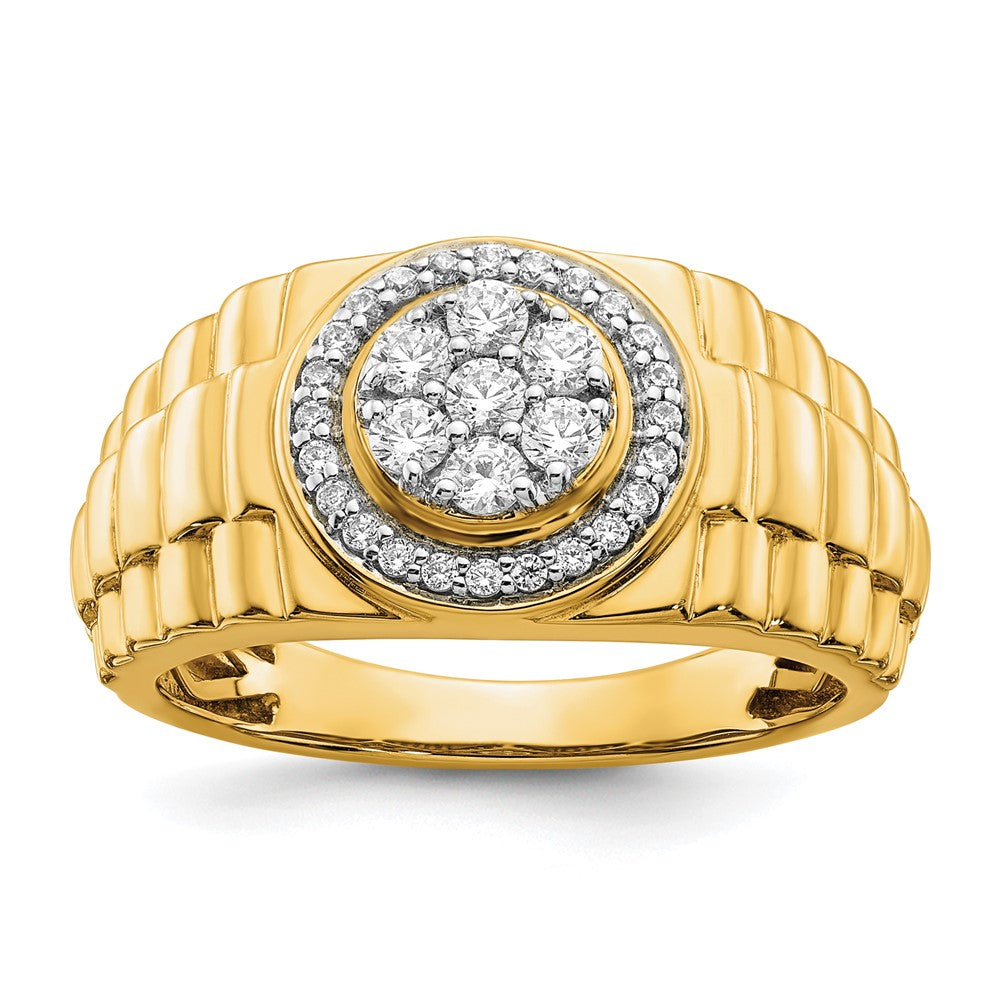 10k Yellow Gold 1/2 Ct. Lab Grown Diamond VS/SI+ G+ Men's Ring
