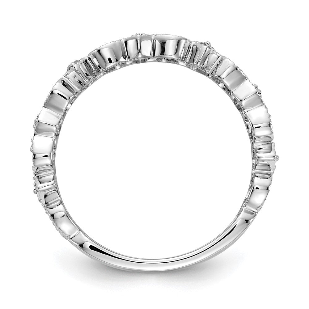 14K White Gold Diamond Fleur De Lis Ring (Size 7.5 Only)