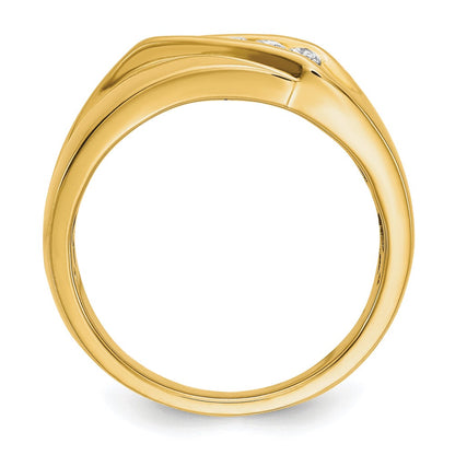 14k Yellow Gold 1/3 Ct. Lab Grown Diamond VS/SI+ G+ Five Stone Men's Ring