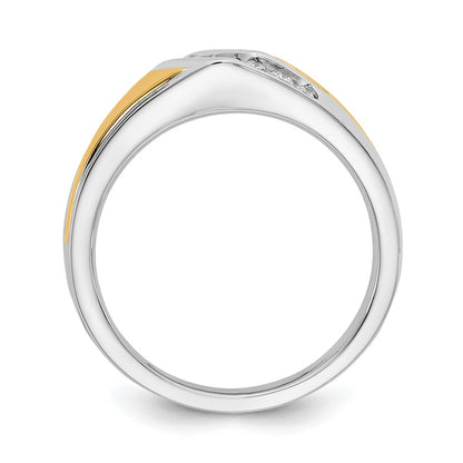 14k Two-tone Two Tone 1/4 Ct. Lab Grown Diamond VS/SI+ G+ Men's Ring