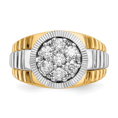 14k Two-Tone Gold AA Real Diamond men's ring