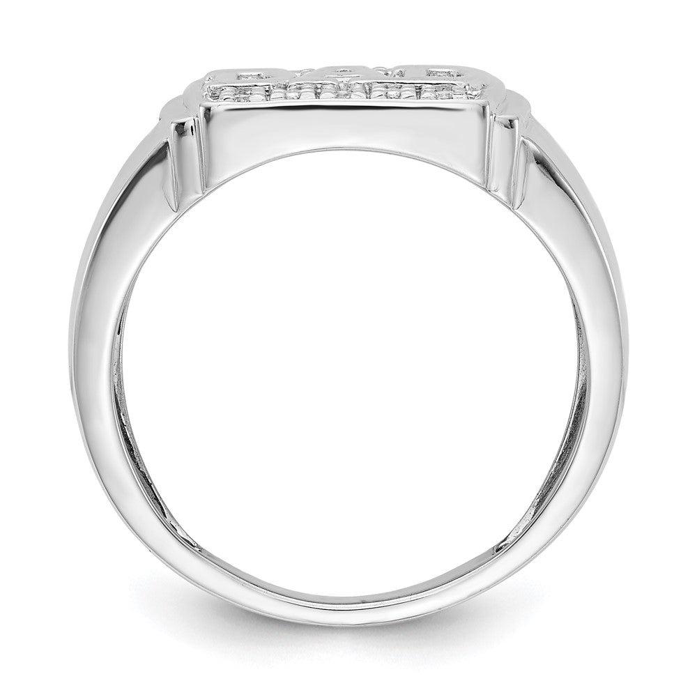 14k White Gold AA Real Diamond men's ring