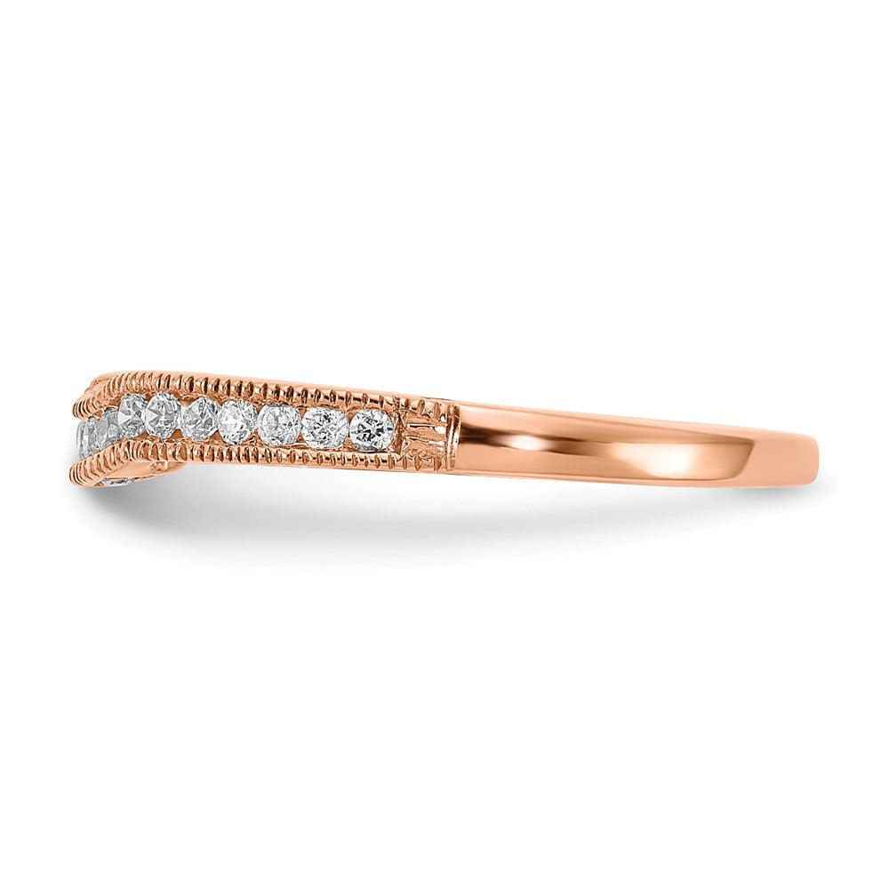 14k Rose Gold 1/4 Ct. Lab Grown Diamond VS/SI+ G+ Complete Contoured Wedding Band