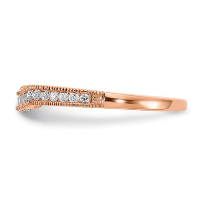 14k Rose Gold 1/4 Ct. Lab Grown Diamond VS/SI+ G+ Complete Contoured Wedding Band