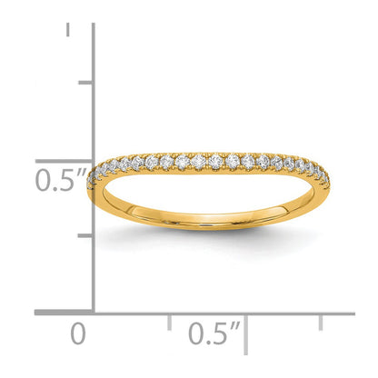 14K Yellow Gold Diamond Contoured Wedding Band