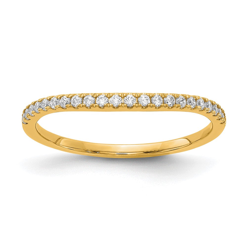 14K Yellow Gold Diamond Contoured Wedding Band
