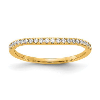 14K Yellow Gold Diamond Contoured Wedding Band