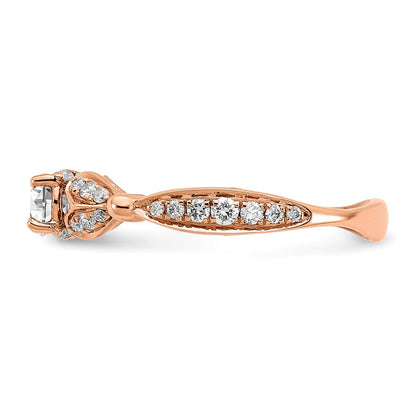 10K Rose Gold Semi Mount Diamond Engagement Ring