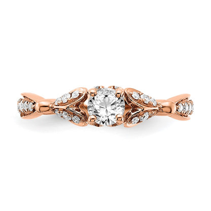 10K Rose Gold Semi Mount Diamond Engagement Ring