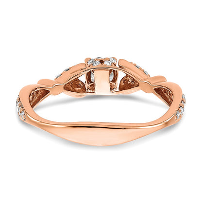 10K Rose Gold Semi Mount Diamond Engagement Ring