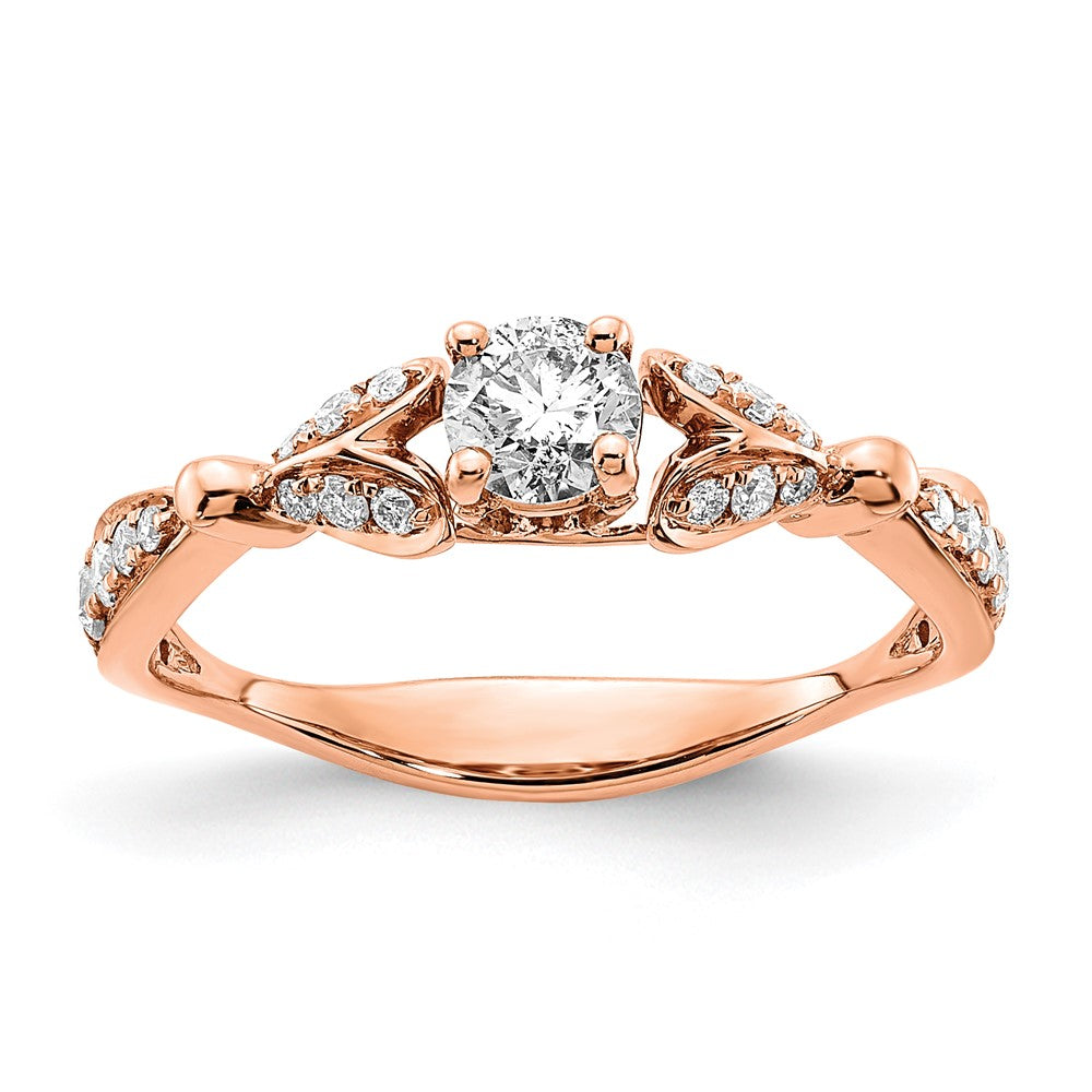 10K Rose Gold Semi Mount Diamond Engagement Ring