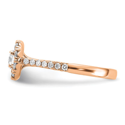14K Rose Gold True Origin 1 Carat Lab Grown Diamond Vs D E F Complete Fancy Halo Engagement Ring