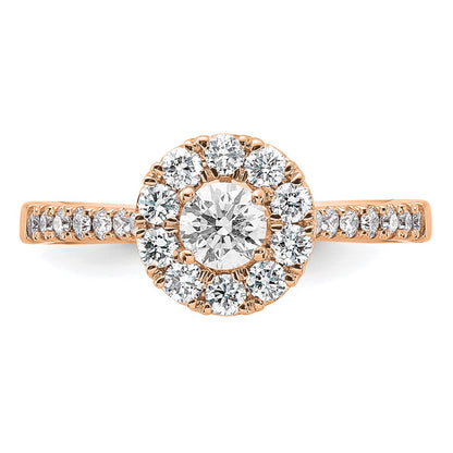 14K Rose Gold True Origin 1 Carat Lab Grown Diamond Vs D E F Complete Fancy Halo Engagement Ring
