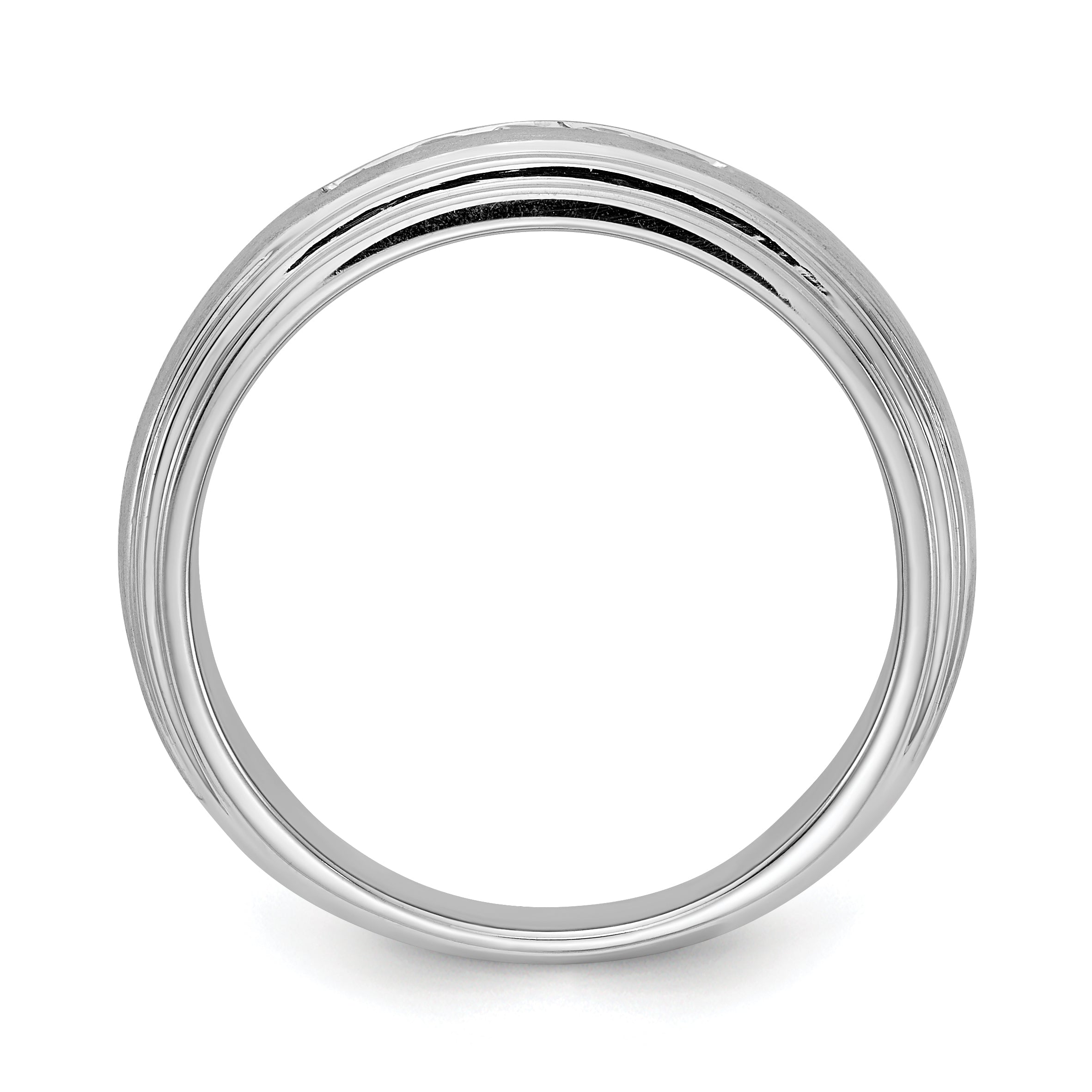 0.25ct. CZ Solid Real 14k White Gold Men's Wedding Band Ring