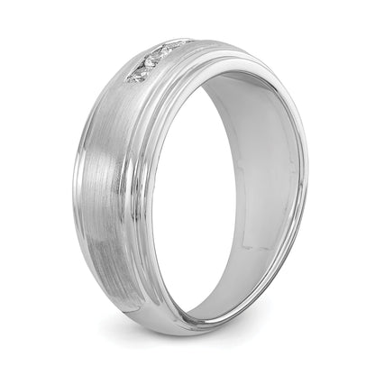 0.25ct. CZ Solid Real 14k White Gold Men's Wedding Band Ring
