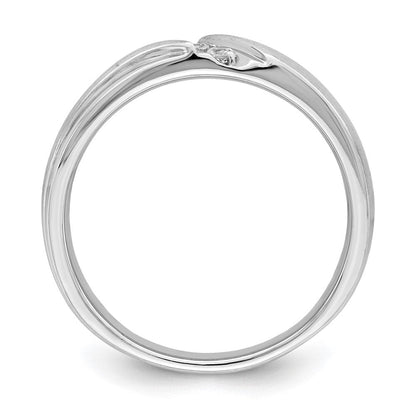 0.12ct. CZ Solid Real 14k White Gold Men's Wedding Band Ring