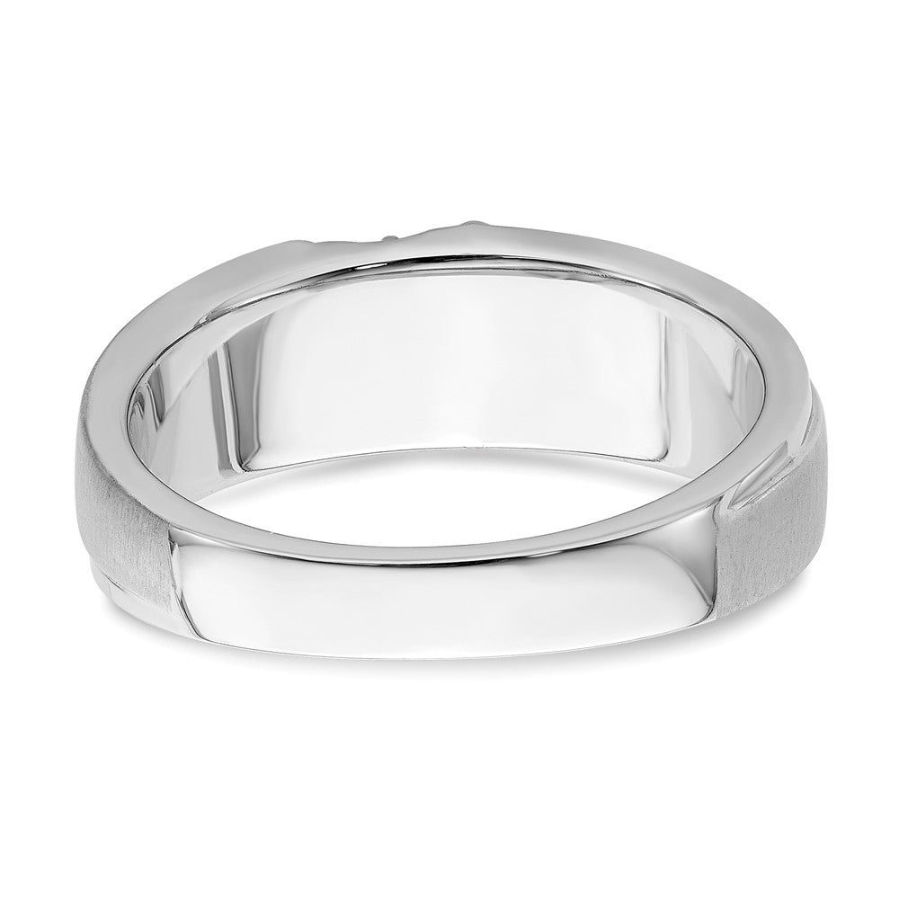 0.12ct. CZ Solid Real 14k White Gold Men's Wedding Band Ring