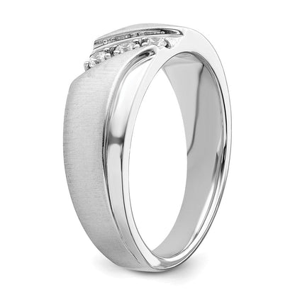 0.12ct. CZ Solid Real 14k White Gold Men's Wedding Band Ring