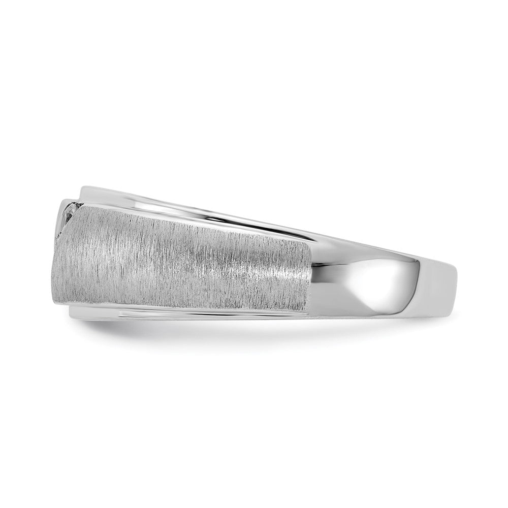 0.15ct. CZ Solid Real 14k White Gold Men's Wedding Band Ring