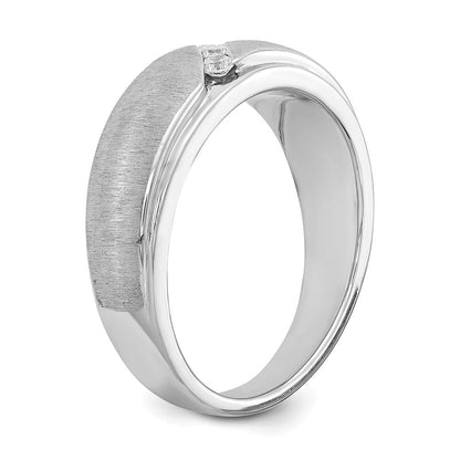 0.15ct. CZ Solid Real 14k White Gold Men's Wedding Band Ring