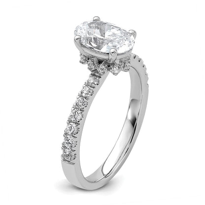 14k White Gold 1 3/8 Ct. Lab Grown Diamond VS/SI+ G+ Oval Solitaire Engagement Ring