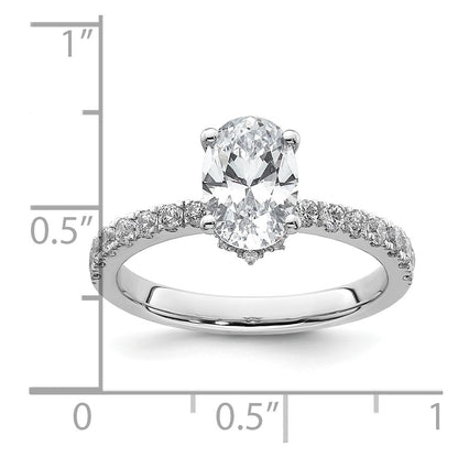 14k White Gold 1 3/8 Ct. Lab Grown Diamond VS/SI+ G+ Oval Solitaire Engagement Ring