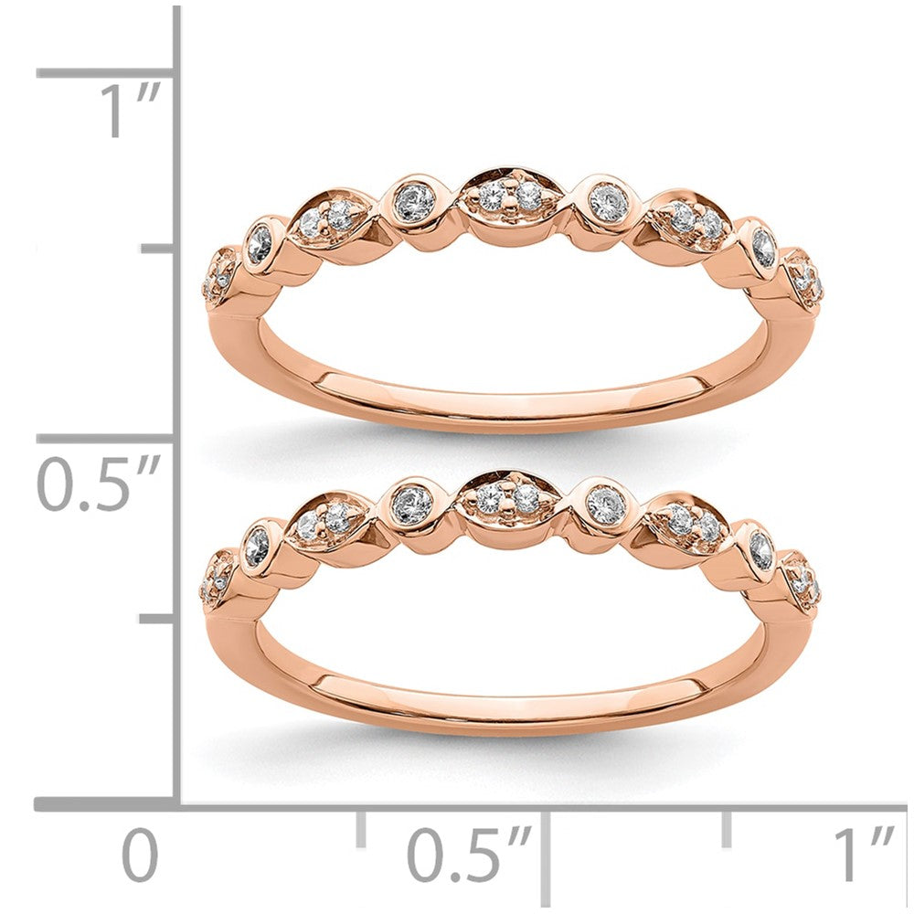 Pure Serenity 14k Rose Gold 1/5 Ct. Lab Grown Diamond VS/SI+ G+ Two Wedding Band Ring Set