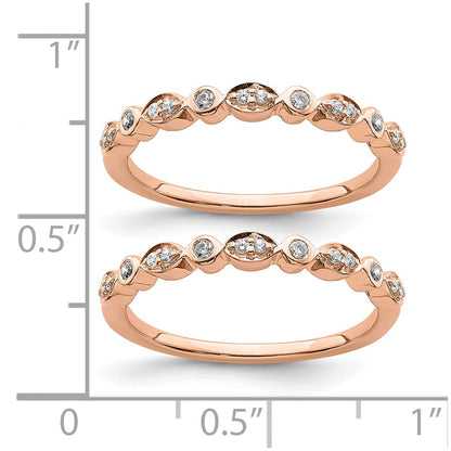 Pure Serenity 14k Rose Gold 1/5 Ct. Lab Grown Diamond VS/SI+ G+ Two Wedding Band Ring Set