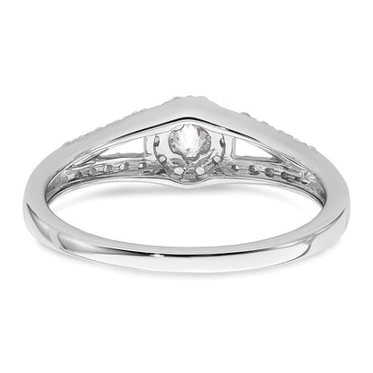 10k White Gold 1/3 Ct. Lab Grown Diamond VS/SI+ G+ Round Halo Engagement Ring