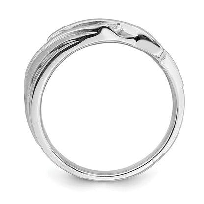 0.50ct. CZ Solid Real 14k White Gold Men's Bridal Wedding Band Ring