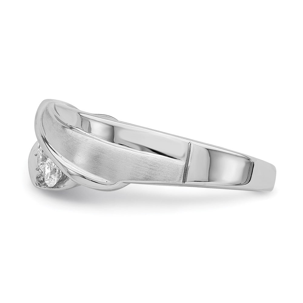 0.50ct. CZ Solid Real 14k White Gold Men's Bridal Wedding Band Ring