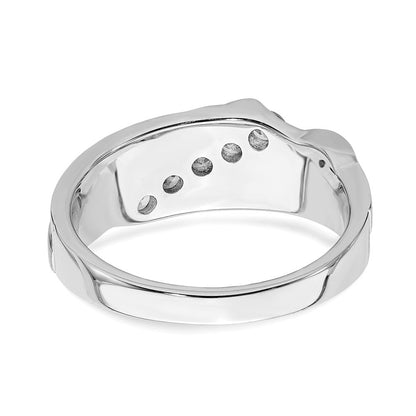 0.50ct. CZ Solid Real 14k White Gold Men's Bridal Wedding Band Ring