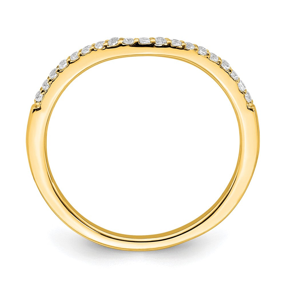 14K Yellow Gold Contoured Diamond Band