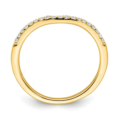14K Yellow Gold Contoured Diamond Band