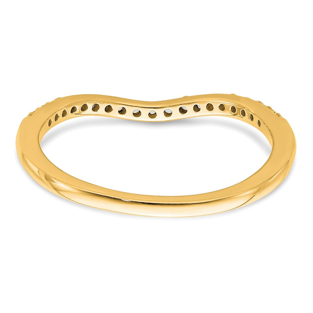 14K Yellow Gold Contoured Diamond Band